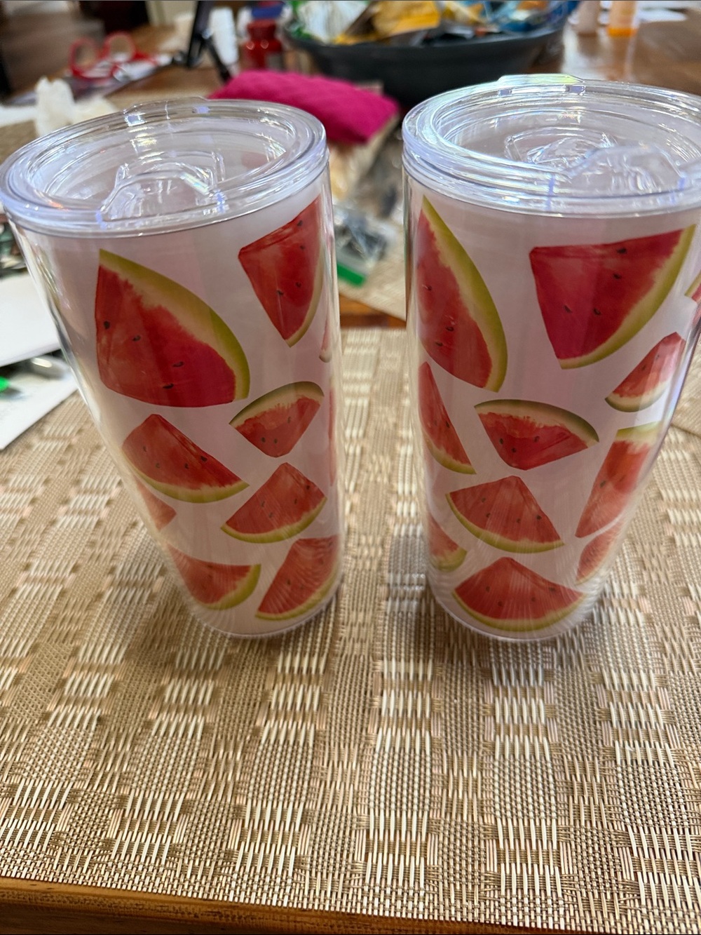 Watermelon Print Double-Wall Tumbler Set - 2 Pack